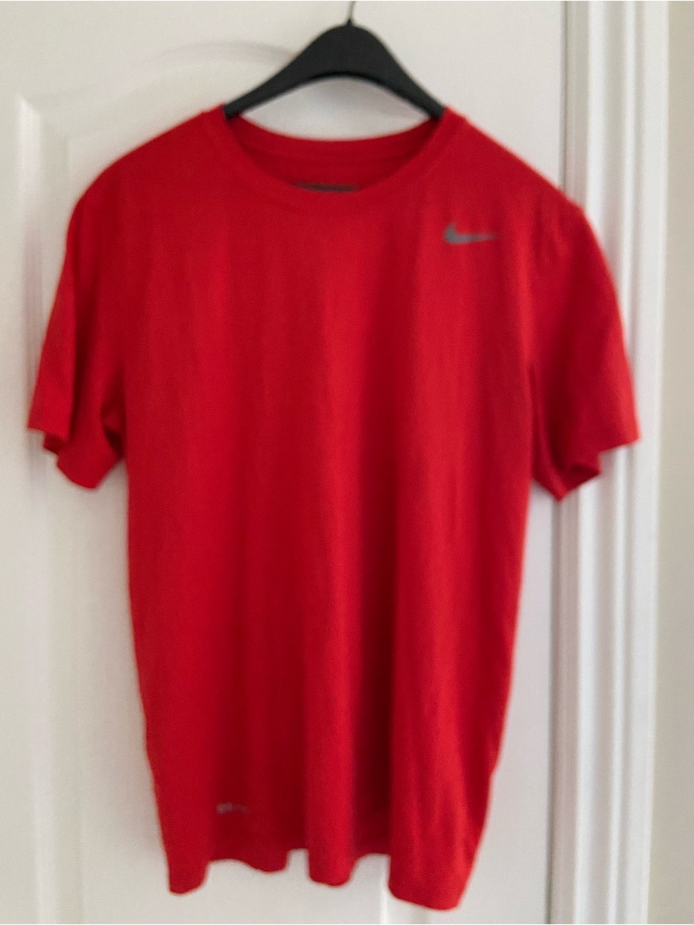 Nike Men’s Red Short Sleeve Athletic Tee with Swoosh